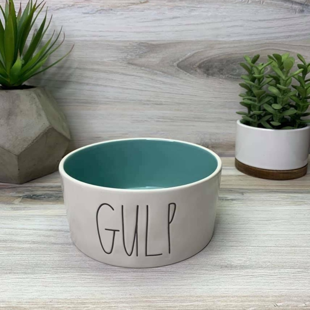 New Rae Dunn GULP Dog Cat Bowl Food Water Dish